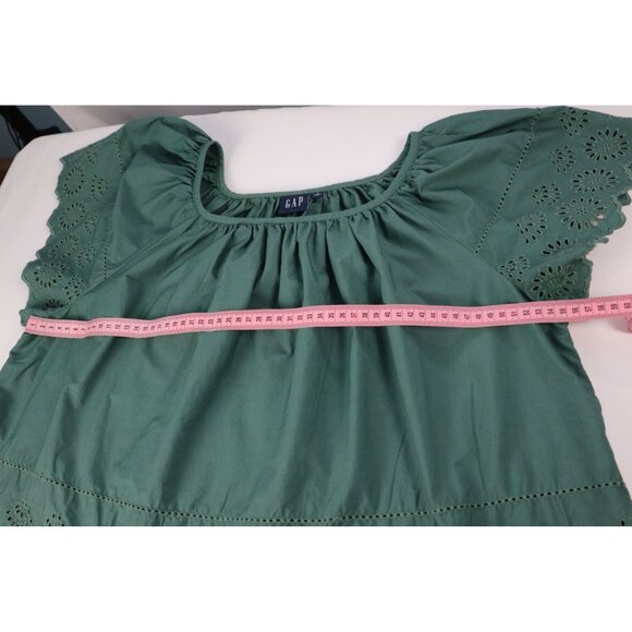 Green Apple Eyelet Cotton Blouse‎ by GAP For Women Size Medium - Picture 9 of 15
